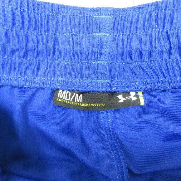 UNDER ARMOUR LOOSE FIT SHORTS POLYESTER BLUE, YELLOW & GRAY MEDIUM, M - Picture 4 of 5